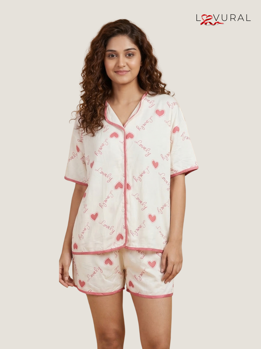 cute cherries short pyjama set cute cherries short pyjama set