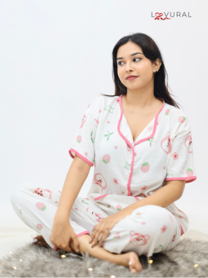 teddies and strawberries pyjama set