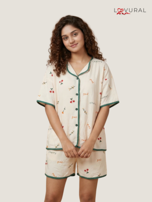 cute cherries short pyjama set