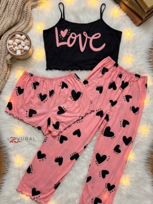 bows in midnight skinny pyjama set (copy)