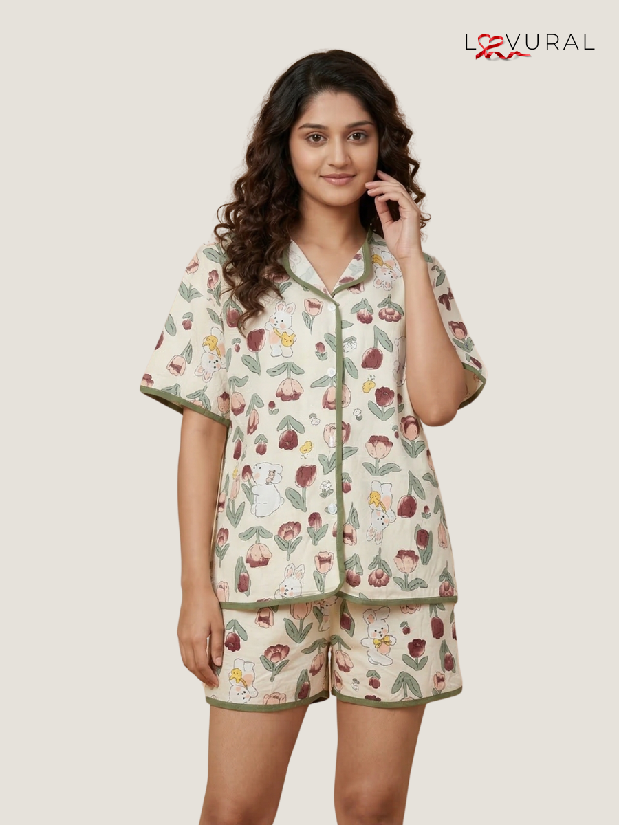 cute cherries short pyjama set cute cherries short pyjama set