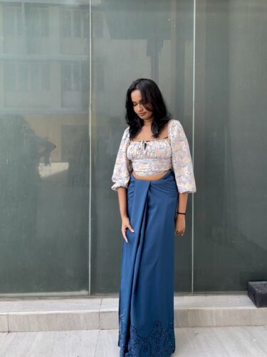 navy blue laser cut avurudu lungi