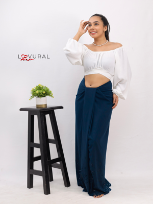 navy blue laser cut avurudu lungi