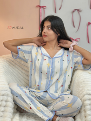 pink cherry & bows pj set