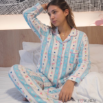 green floral vintage long sleeve pj set