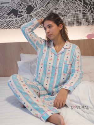 green floral vintage long sleeve pj set