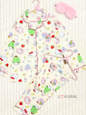 heart & confetti long sleeve pj set