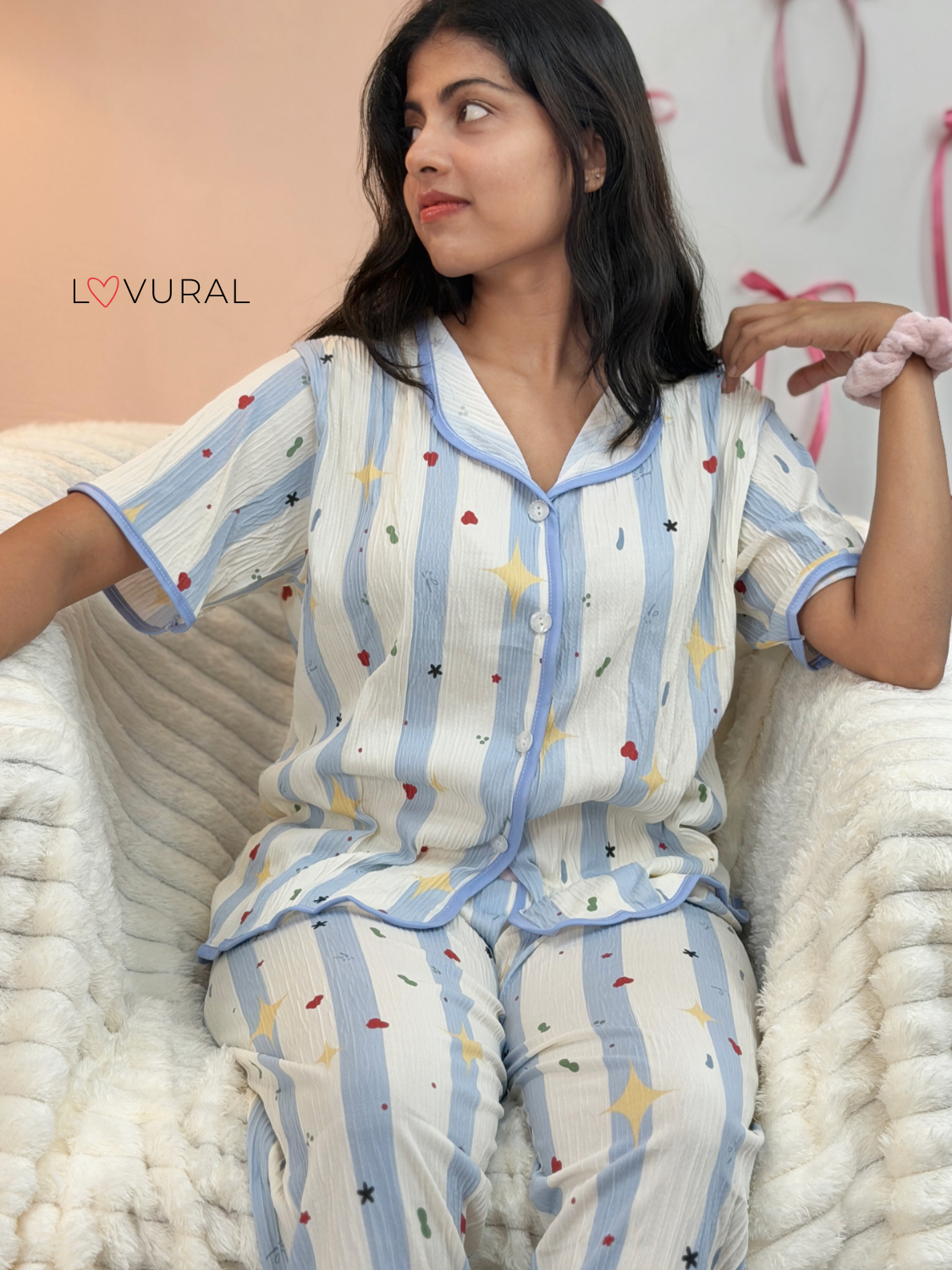 pink cherry & bows pj set pink cherry & bows pj set