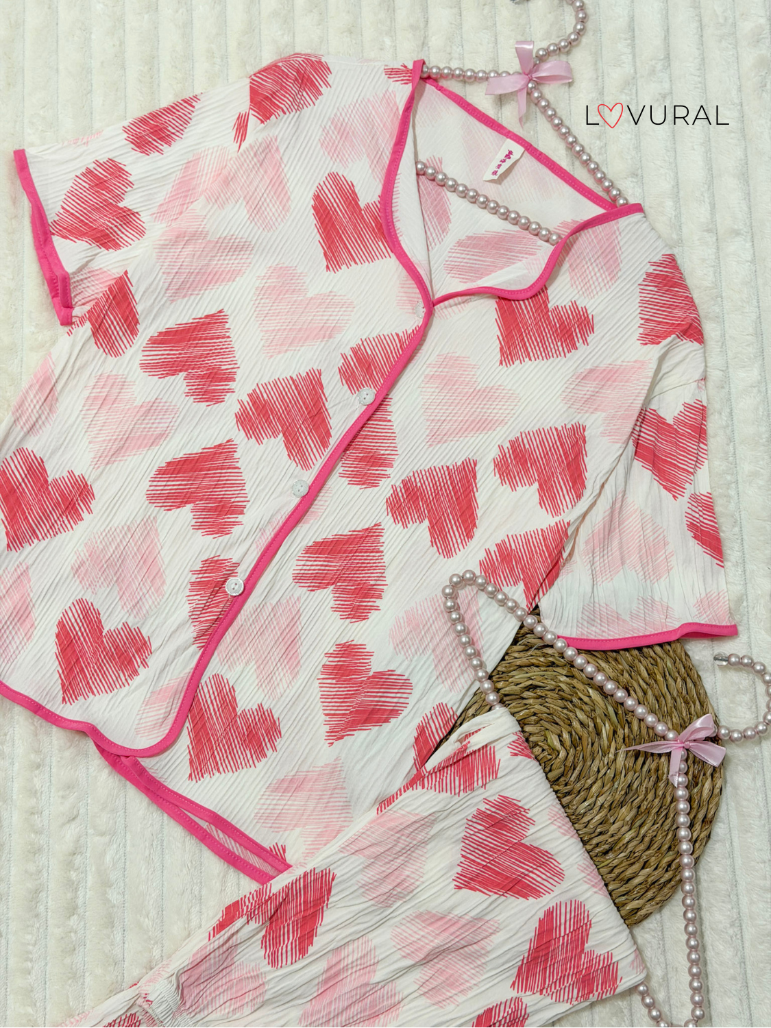 black hearts pj set black hearts pj set