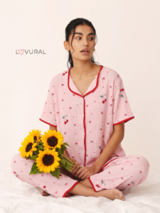 Pink Cherry & Bows PJ set pink cherry & bows pj set