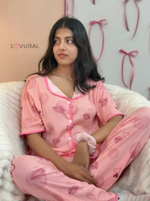 pink cherry & bows pj set