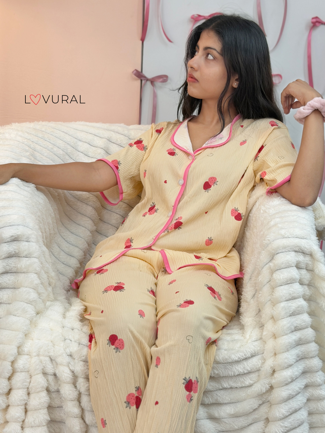 peach strawberry pj set peach strawberry pj set