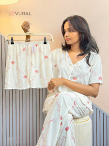 Lovely Hearts 3 pcs Shirt PJ Set stitch 3 pcs shirt pj set (copy)