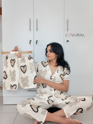 strawberry checked 3 pcs pj set