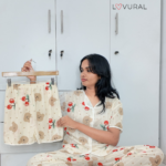 strawberry checked 3 pcs pj set