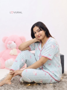 Blue Hello Kitty PJ set pink floral pj set (copy)
