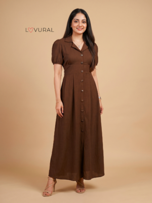classic collared button down maxi dress