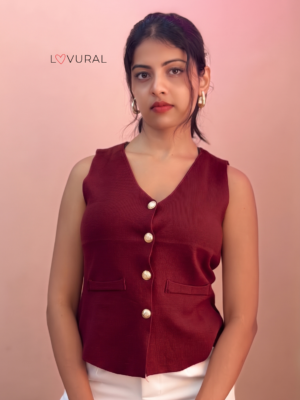 knit basic collar waist coat (copy)