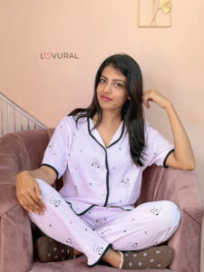 pink kisses pj set