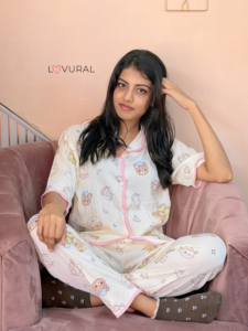 pink kisses pj set